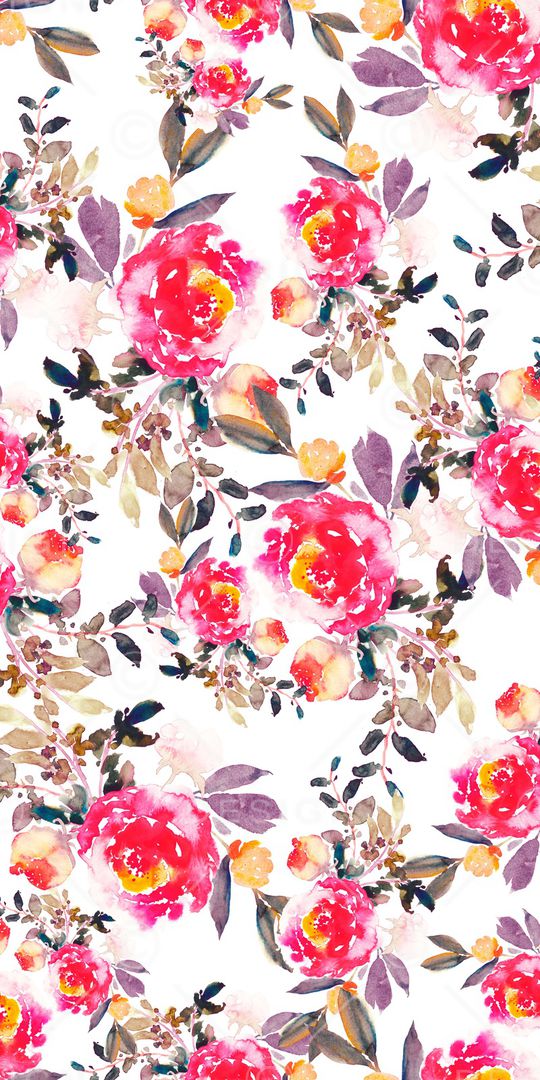 水彩花卉印花华亿平台图片