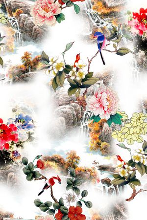 中国风印花华亿平台图片