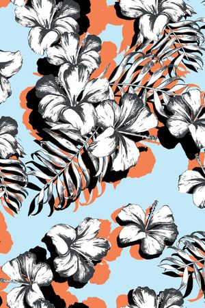 棕桐叶印花华亿平台图片