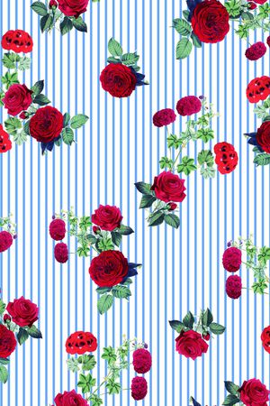 玫瑰花印花华亿平台图片