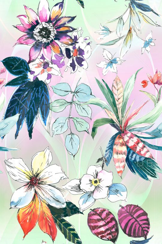 花卉印花华亿平台图片