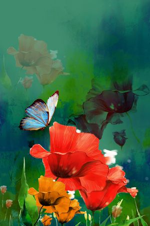 虞美人印花华亿平台图片