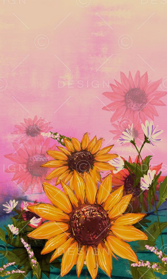 向日葵印花华亿平台图片