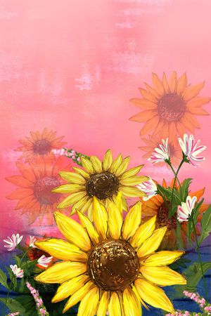 向日葵印花华亿平台图片