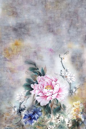 花卉印花华亿平台图片