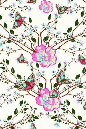 花卉蝴蝶印花华亿平台图片