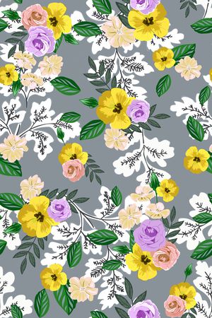 手绘花卉印花华亿平台图片