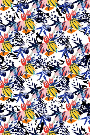 抽象花卉印花华亿平台图片