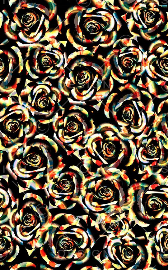 抽象花卉印花华亿平台图片