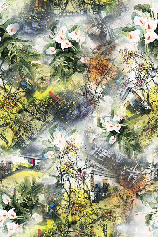 水墨风印花华亿平台图片