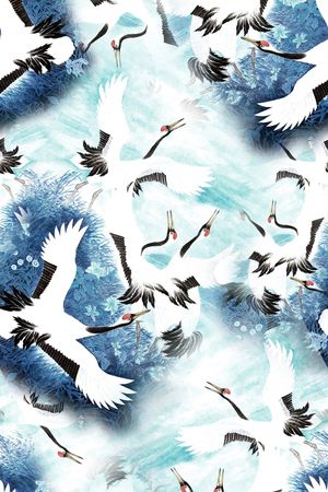 仙鹤印花华亿平台图片