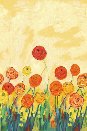 手绘花卉印花华亿平台图片