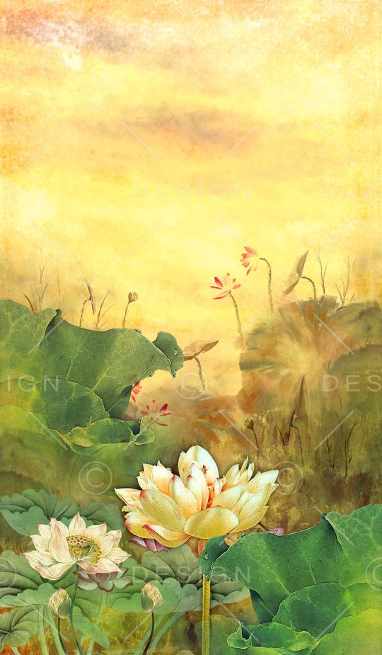 荷花印花华亿平台图片