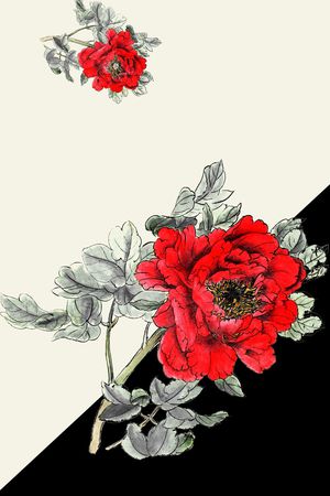 牡丹印花华亿平台图片