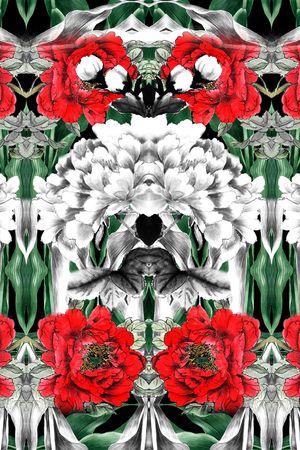 牡丹印花华亿平台图片