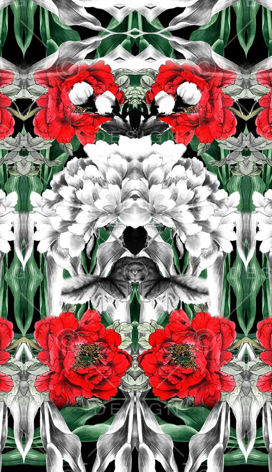 牡丹印花华亿平台图片