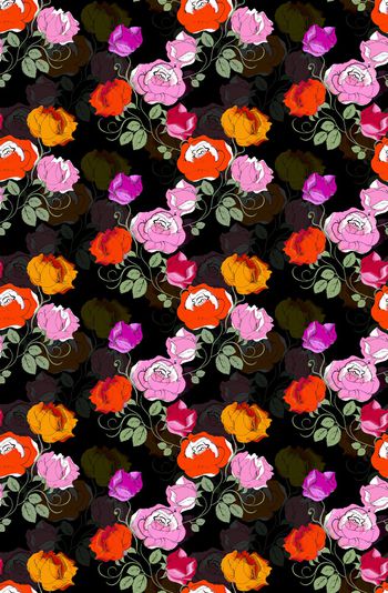 900464-手绘蜡笔花卉花朵--2