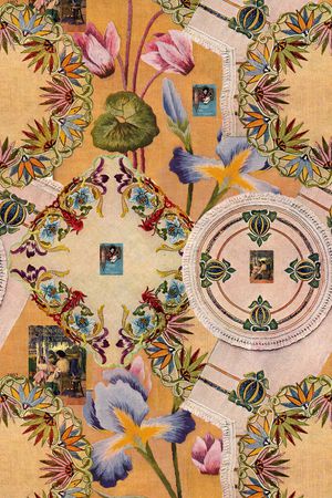 刺绣花卉印花华亿平台图片