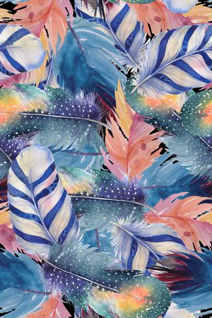 羽毛印花华亿平台图片