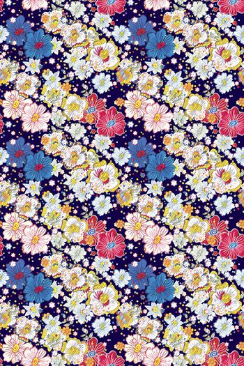 900672-斜纹蜡笔花朵±