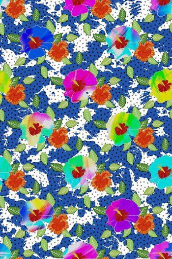 900848-炫彩花卉波点