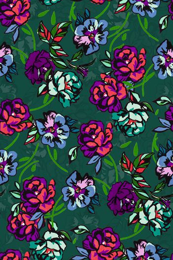 901187-色块花卉绿