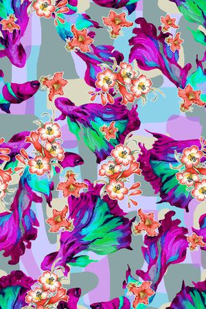 满版散花印花华亿平台图片