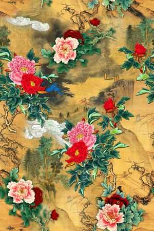 中国风印花华亿平台图片