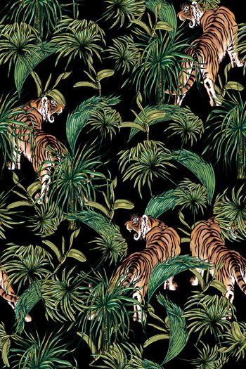 手绘花卉印花华亿平台图片