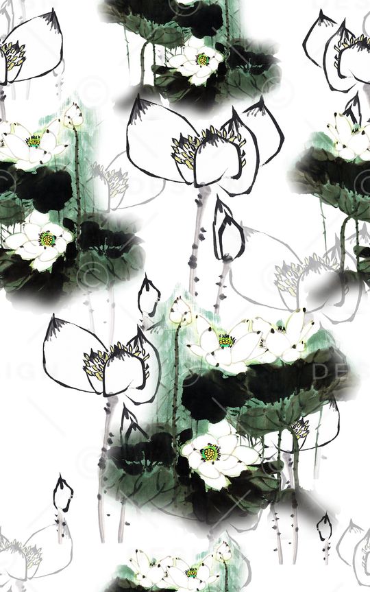 水墨风印花华亿平台图片