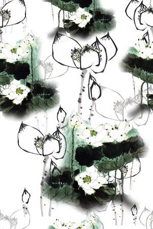 水墨风印花华亿平台图片