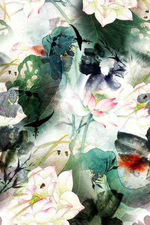 中国风印花华亿平台图片