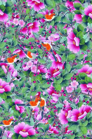 花卉印花华亿平台图片