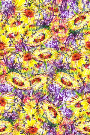 向日葵印花华亿平台图片