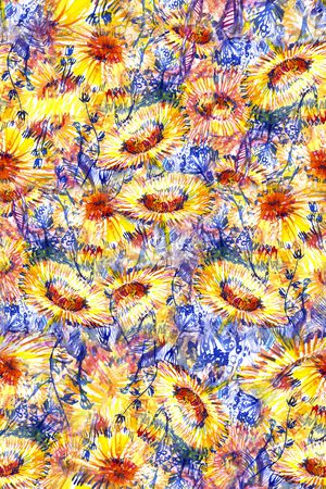 向日葵印花华亿平台图片