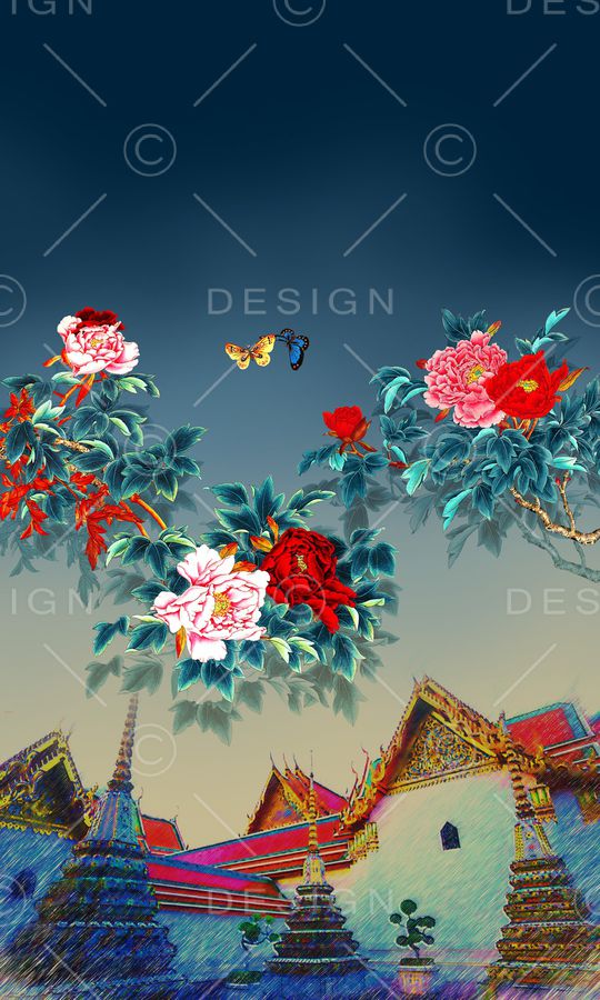 花卉印花华亿平台图片