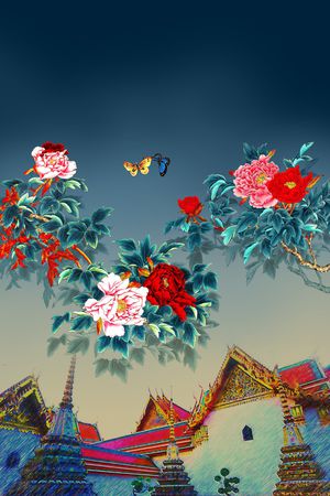 花卉印花华亿平台图片