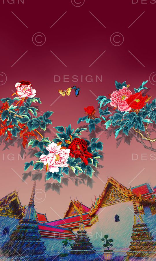 花卉印花华亿平台图片