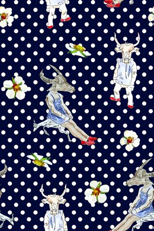 卡通动物印花华亿平台图片