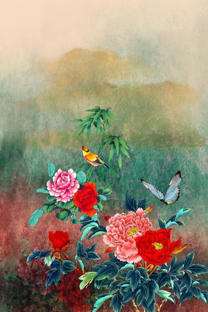 花卉印花华亿平台图片