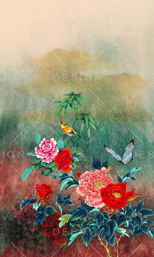 花卉印花华亿平台图片