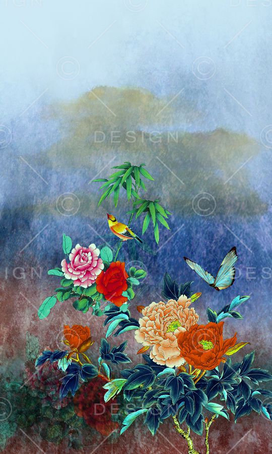 花卉印花华亿平台图片