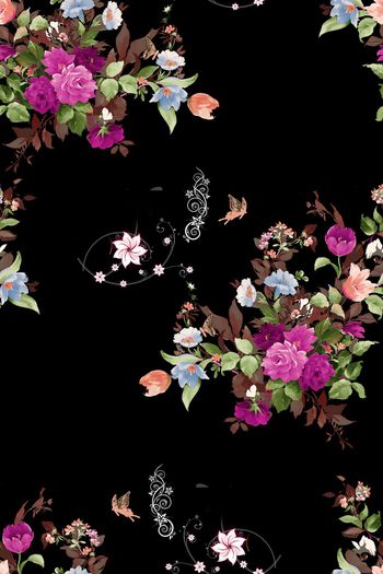 花卉印花华亿平台图片