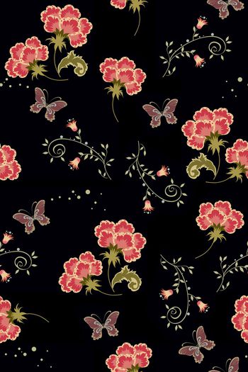 花卉印花华亿平台图片