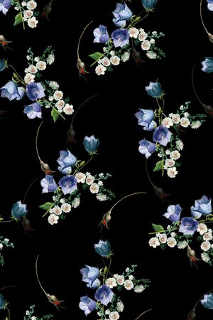 手绘花卉印花华亿平台图片