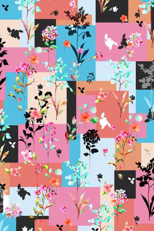 手绘花卉印花华亿平台图片