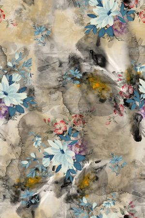 水墨风印花华亿平台图片