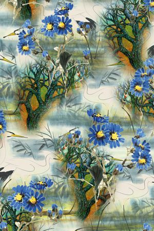 中国风印花华亿平台图片