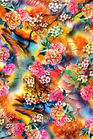 花卉印花华亿平台图片