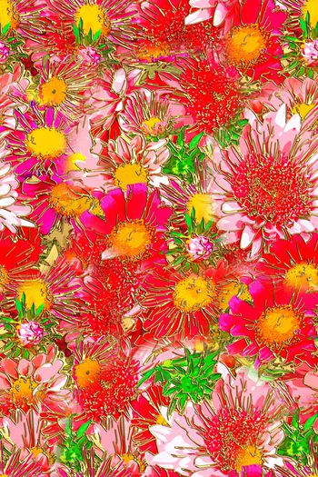 手绘大花印花华亿平台图片